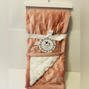 Adirondack Baby by Berkshire Pink Embossed Hearts Sherpa Style Baby Blanket